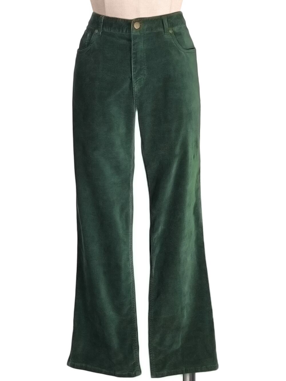 Vintage 80's 90's Bill Blass Green Velour Velvet Pants 10